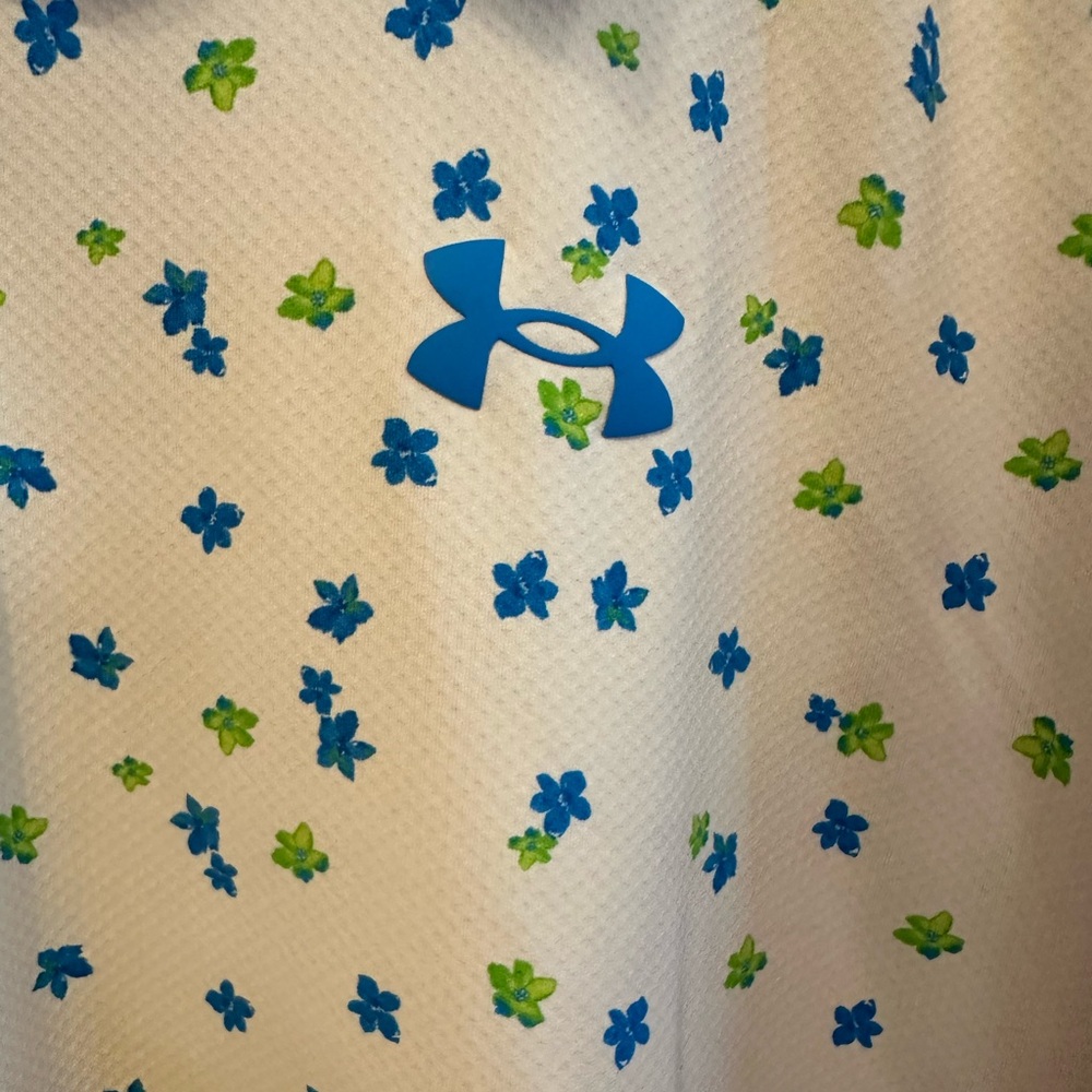 Under Armour White Floral ISO-Chill Polo Shirt